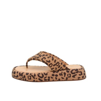 WOMEN'S SLIPPERS BROWN PRINT CARRANO 470018E/CAB01-COOKIE