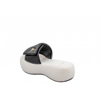 WOMEN'S SLIPPER WHITE/BLACK CARRANO 671004/CAB01 BLACK/WHITE