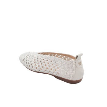 WOMEN'S BALLERINA WHITE/SILVER WONTERS A-86102