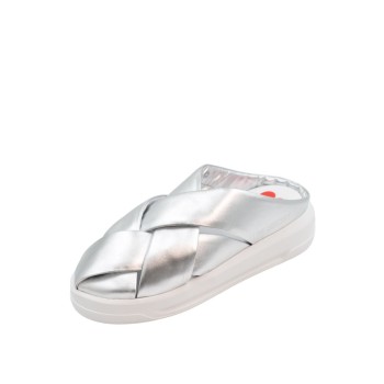 WOMEN'S SLIPPERS SILVER LOVE MOSCHINO JA15555G0MIF0902