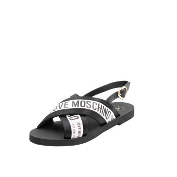 ΓΥΝΑΙΚΕΙΑ ΣΑΝΔΑΛΙΑ ΜΑΥΡΟ/ΛΕΥΚΟ LOVE MOSCHINO  JA16412G0IIX210A