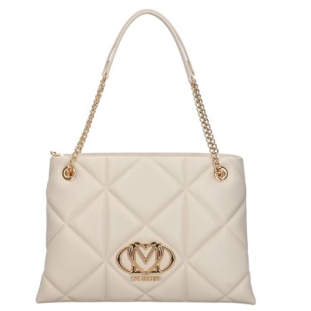 WOMEN'S IVORY SHOULDER BAG LOVE MOSCHINO JC4040PP1MLC0110