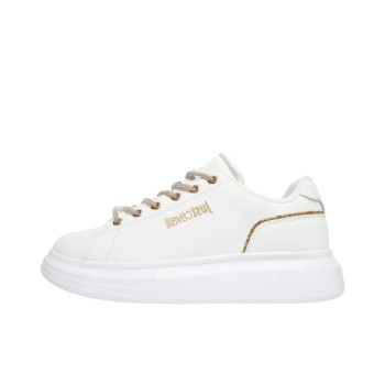 ΓΥΝΑΙΚΕΙΟ SNEAKER ΛΕΥΚΟ JUST CAVALLI 79RA3SB1 ZPB59 003 FONDO URSA DIS.SB1 LEATHER+GLITTER STRASS