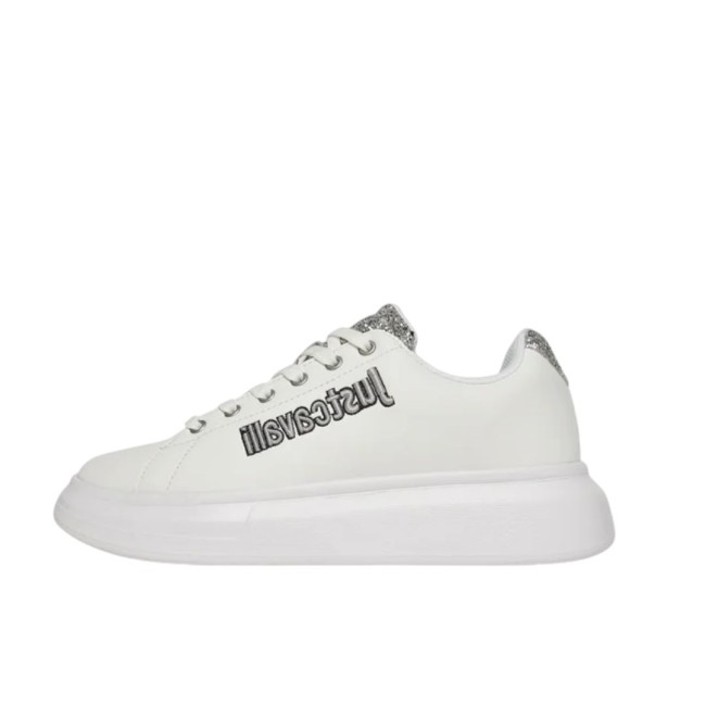 ΓΥΝΑΙΚΕΙΟ SNEAKER ΛΕΥΚΟ JUST CAVALLI 79RA3SB3 ZPB46 003 FONDO URSA DIS.1 LEATHER+GLITTER