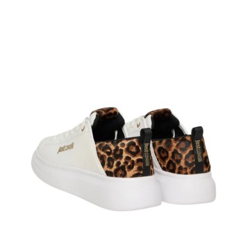 ΓΥΝΑΙΚΕΙΟ SNEAKER ΛΕΥΚΟ JUST CAVALLI 79RA3SB7 ZPB58 003 FONDO URSA DIS.2 LEATHER+ANIMALIER