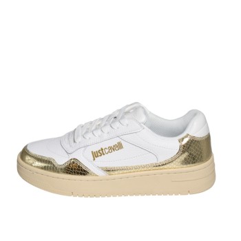 ΓΥΝΑΙΚΕΙΟ SNEAKER ΛΕΥΚΟ JUST CAVALLI 79RAESM3 ZPB50 QA9 FONDO AZULA DIS.05 GRAINY LEATHER+PYTHON