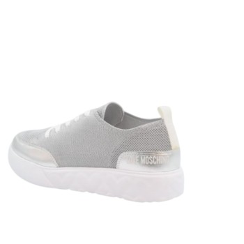 WOMEN'S SNEAKER SILVER LOVE MOSCHINO JA15084G1MIYY902