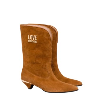 ΓΥΝΑΙΚΕΙΑ ΜΠΟΤΑ COGNAC LOVE MOSCHINO JA24373G0NJ0210 ST.TTOD.CONO35G CAMOSCIO COGNAC