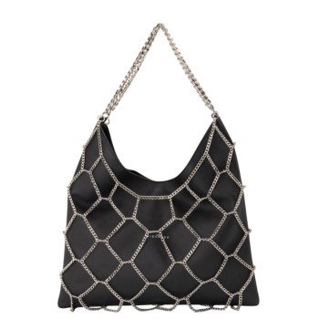 ΓΥΝΑΙΚΕΙΑ ΤΣΑΝΤΑ ΩΜΟΥ ΜΑΥΡΗ/ΑΣΗΜΙ RICHMOND RWP25020BO REAL LEATHER SHOULDER BAG