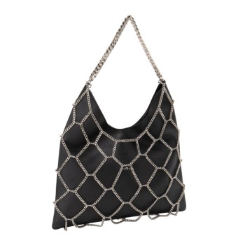 ΓΥΝΑΙΚΕΙΑ ΤΣΑΝΤΑ ΩΜΟΥ ΜΑΥΡΗ/ΑΣΗΜΙ RICHMOND RWP25020BO REAL LEATHER SHOULDER BAG