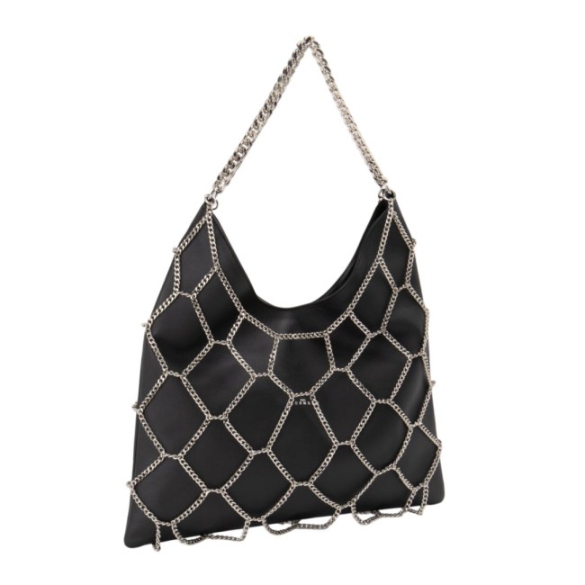 ΓΥΝΑΙΚΕΙΑ ΤΣΑΝΤΑ ΩΜΟΥ ΜΑΥΡΗ/ΑΣΗΜΙ RICHMOND RWP25020BO REAL LEATHER SHOULDER BAG