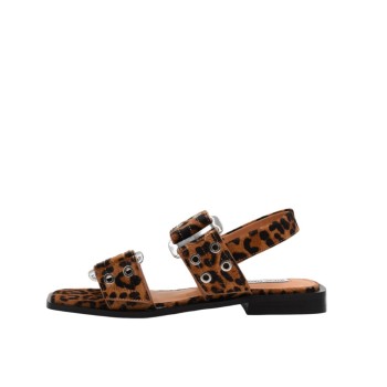 ΓΥΝΑΙΚΕΙΟ ΣΑΝΔΑΛΙ ΜΑΥΡΟ/ΚΑΦΕ PRINT ΛΕΟΠΑΡ STEVE MADDEN SM19000134-03001-969 SARIA-LE