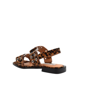 ΓΥΝΑΙΚΕΙΟ ΣΑΝΔΑΛΙ ΜΑΥΡΟ/ΚΑΦΕ PRINT ΛΕΟΠΑΡ STEVE MADDEN SM19000134-03001-969 SARIA-LE