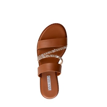 ΓΥΝΑΙΚΕΙΟ SLIPPER ΤΑΜΠΑ SOFIA MANTA 804 GOLD/TABAC