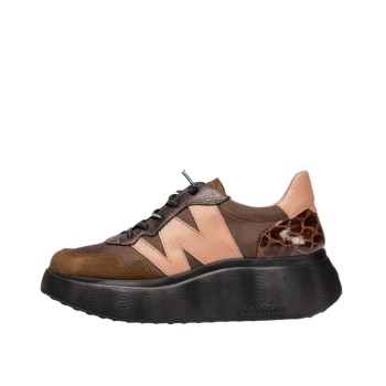 ΓΥΝΑΙΚΕΙΟ SNEAKER ΚΑΦΕ/ΡΟΖ WONDERS A-3631