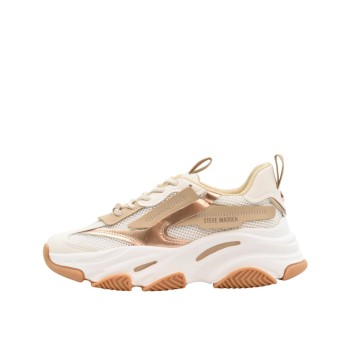 ΓΥΝΑΙΚΕΙΟ SNEAKERS ΛΕΥΚΟ/ΜΠΕΖ/ ΜΕΤΑΛΛΙΚΟ ΜΠΡΟΝΖΕ STEVE MADDEN SM19000033-04005-CM8 POSSESION-E